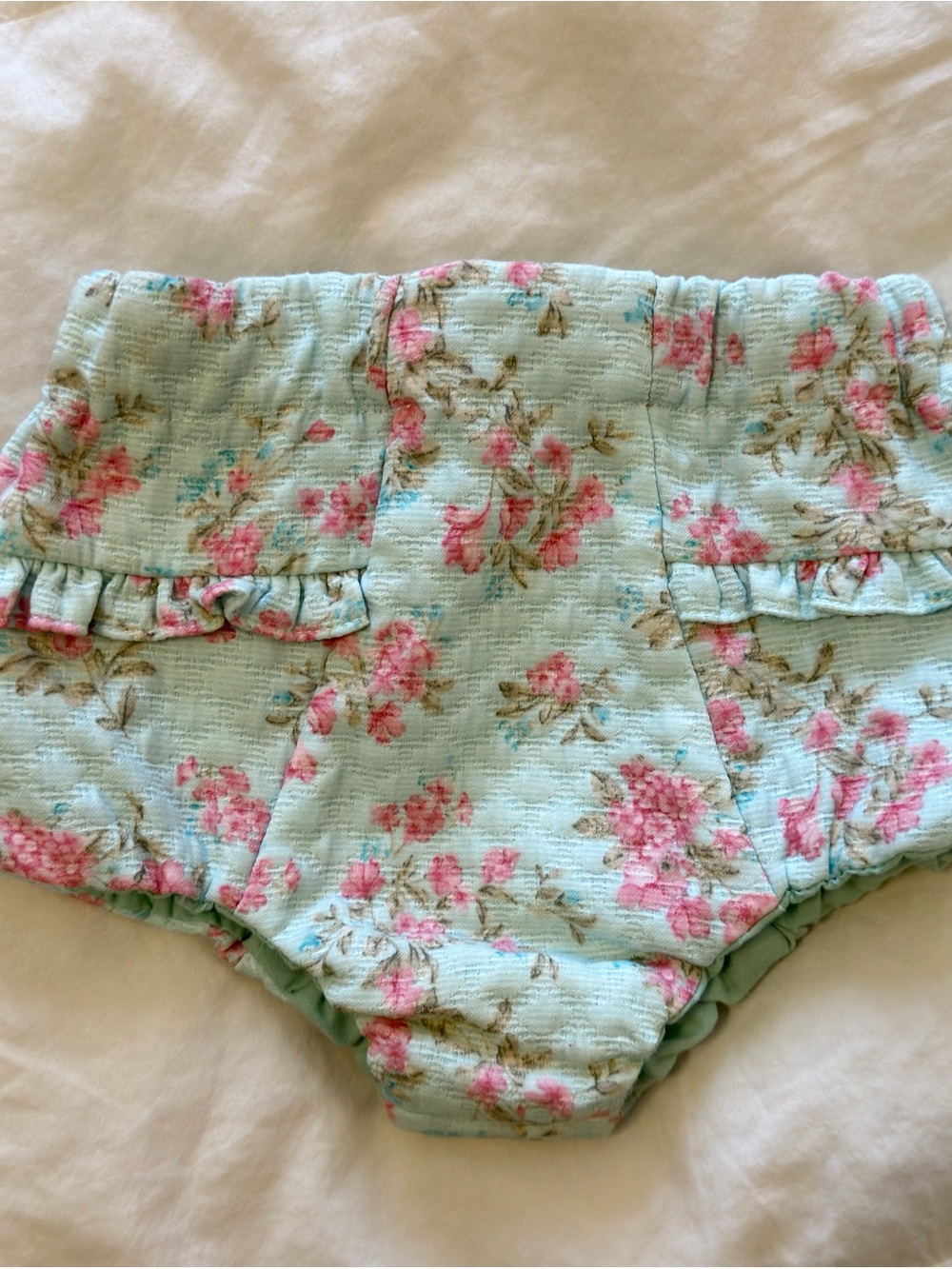 Mayoral Aqua Floral Baby Girl Bloomers/Diaper Cover